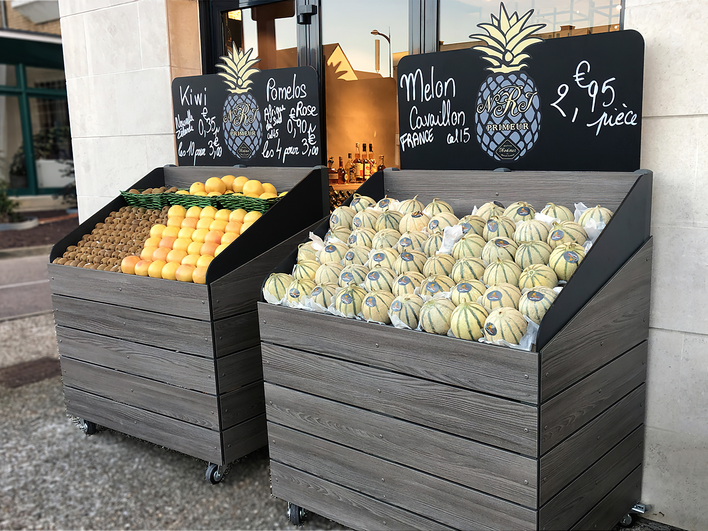 meuble roulants extérieur pour commerce primeur fruits et légumes