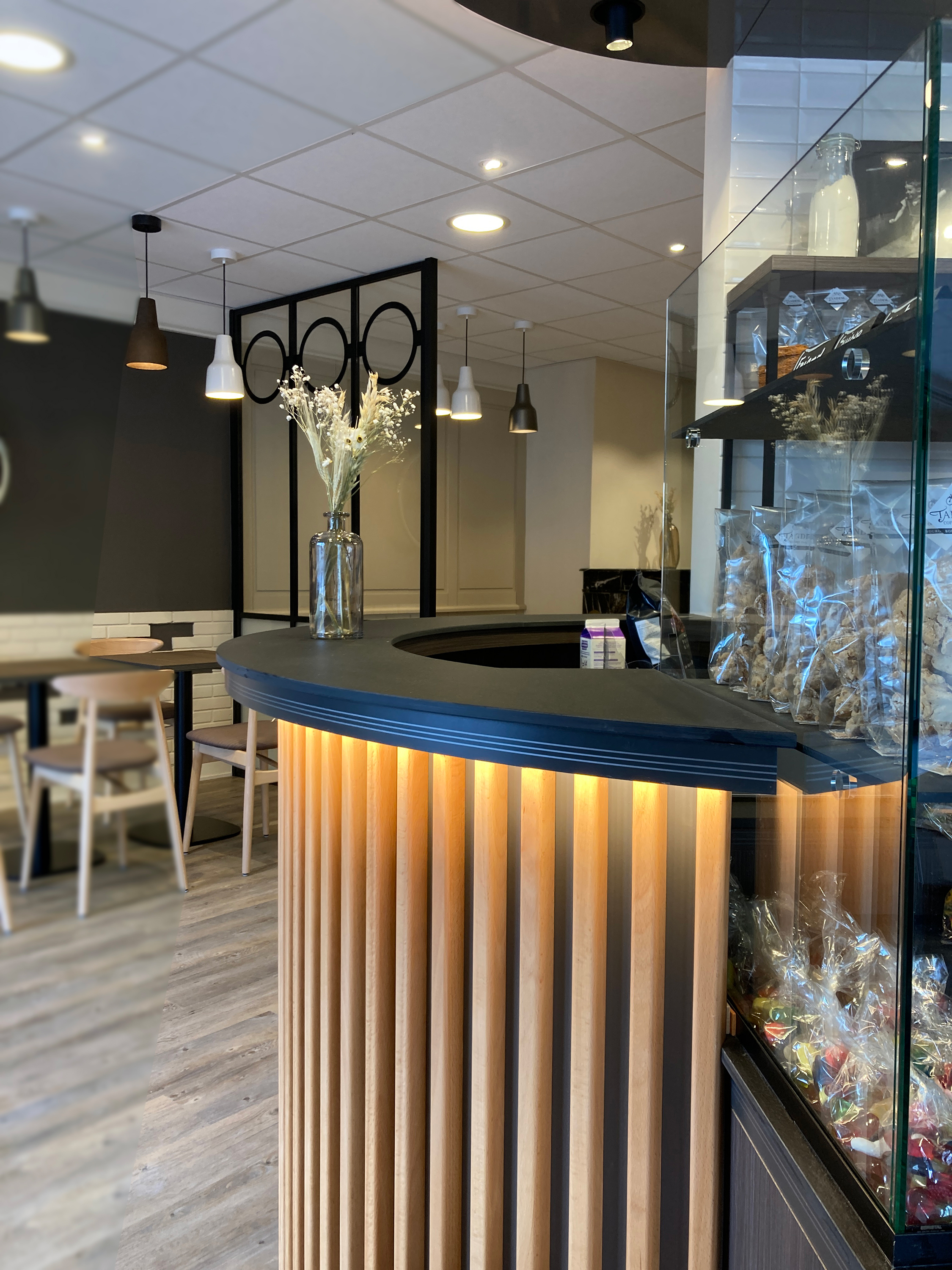 Comptoir café dans espace snaking